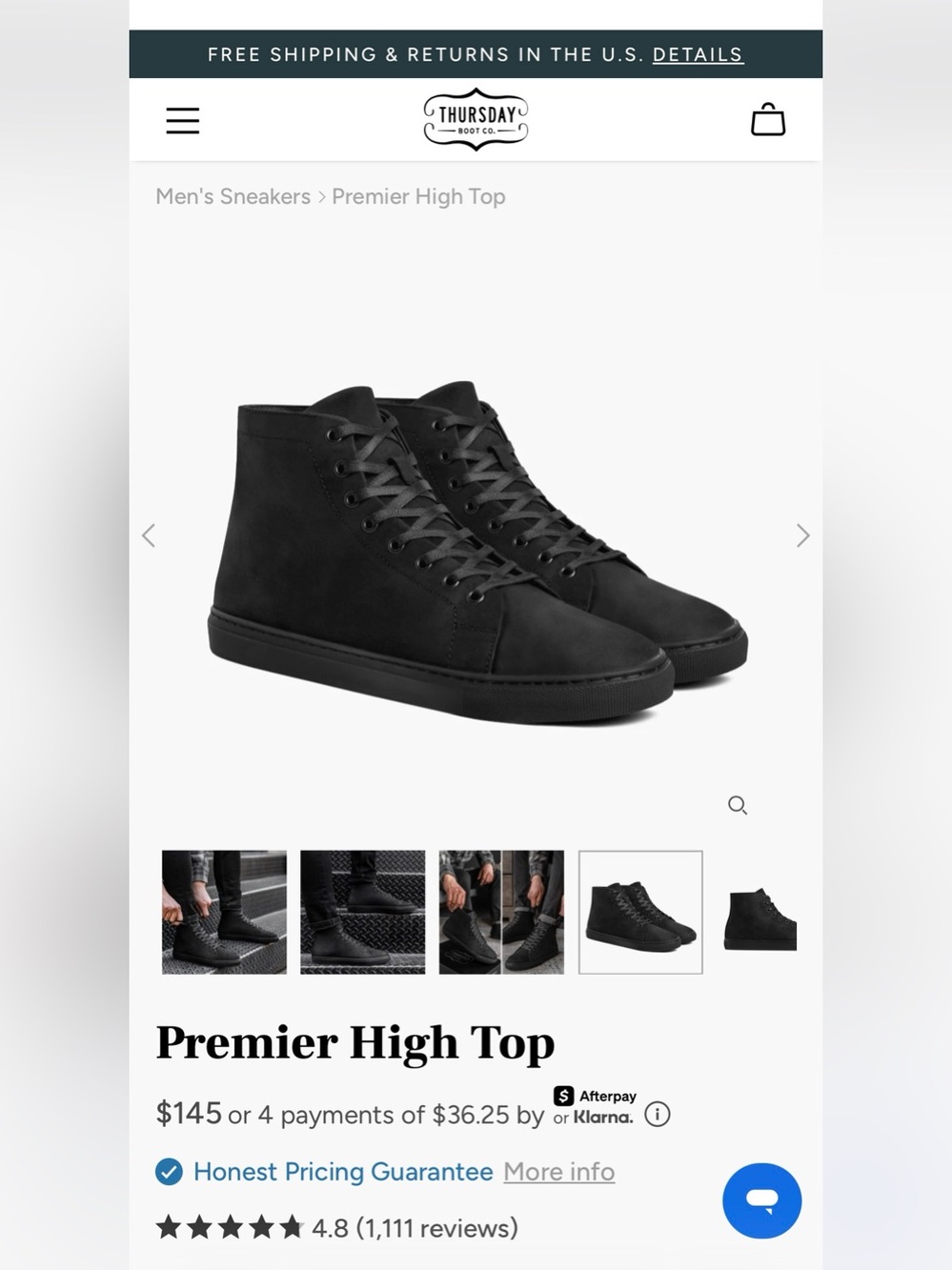 Thursday Boot Company Black High-Top Sneakers